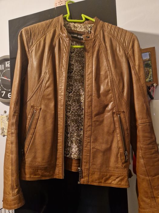 Kurtka skórzana brązowa damska rozmiar38 + gratis