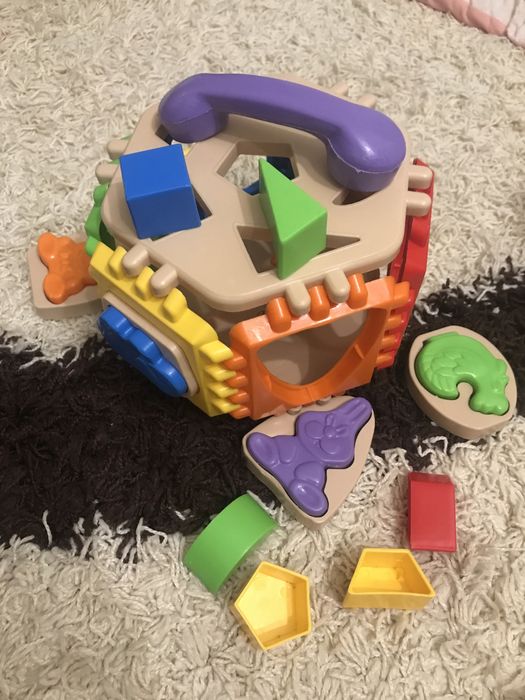 Развивающие игрушки деревянный сортер музыкальный руль на коляску