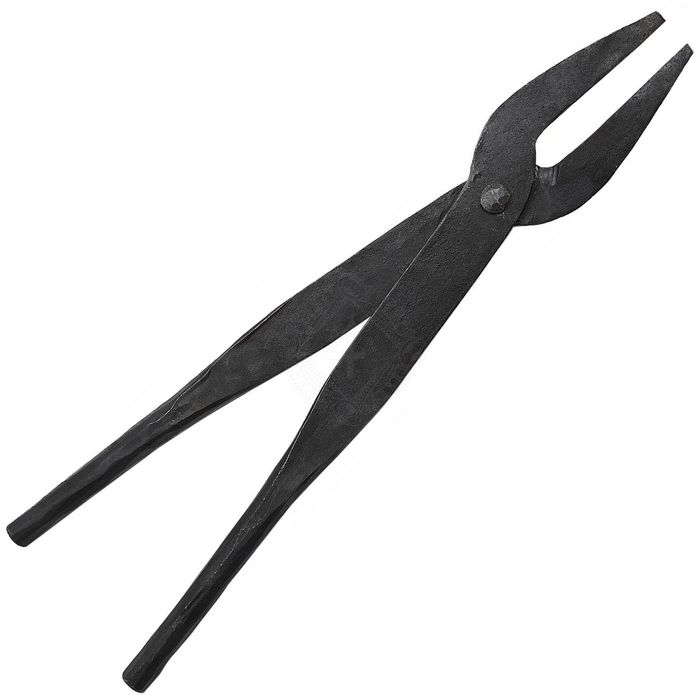 Ręcznie kute żelazne szczypce kowalskie o średnicy 33 cm