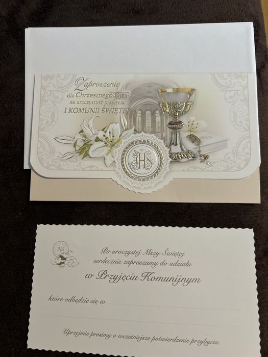 Zaproszenie / I komunia święta / dla chrzestnego ojca