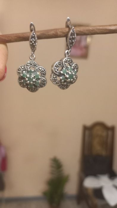 Сережки зі смарагдами!