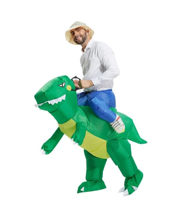 Zielony dinozaur dmuchany