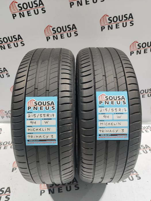 110 Euros 2 pneus semi novos 215-55R17 Michelin - Oferta dos Portes