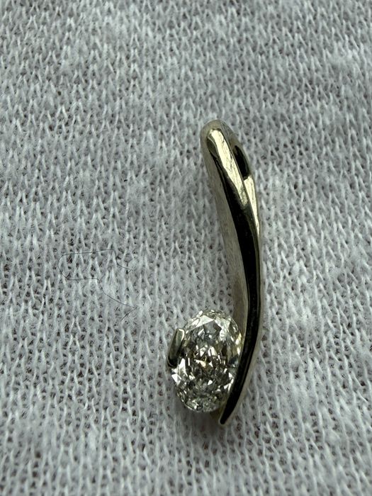 Підвіска біле золото 585 та діамантом 0,18 ct. Кулон золото бриллиант