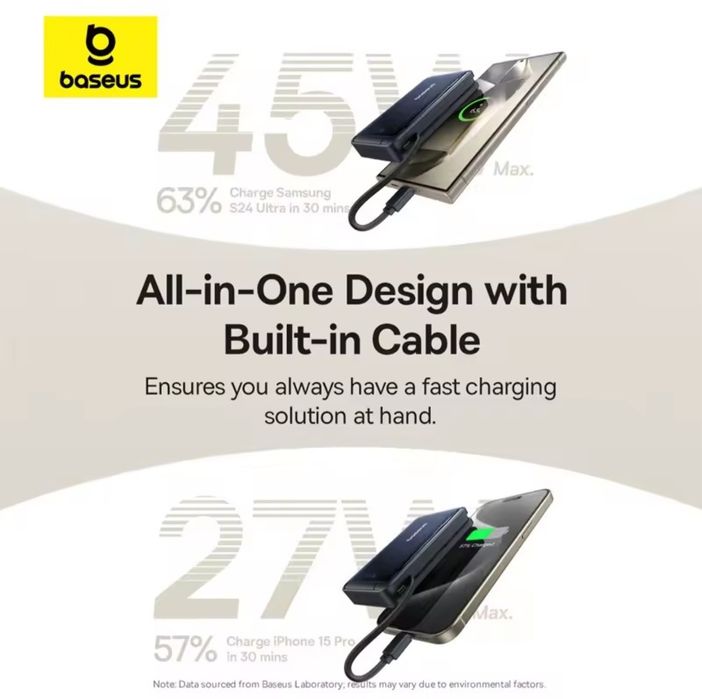 Магнітний повербанк Baseus Qi2 45w