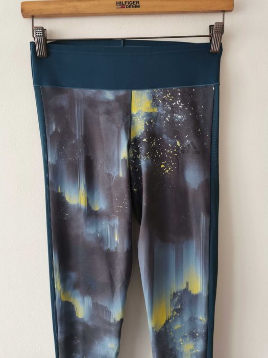 Adidas legginsy sportowe damskie print wzór IDEAŁ ORYGINAŁ S