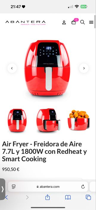 Airfryer Abantera, 1800W, 7,7 litros , como nova