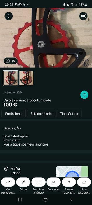 Artigos de bicicleta em saldo