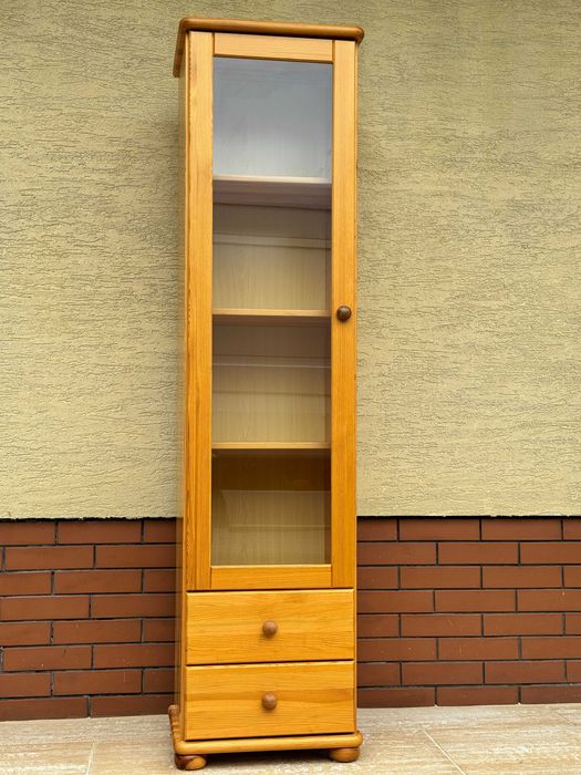 Witryna drewniana biblioteka półki na książki kredens szafka regał