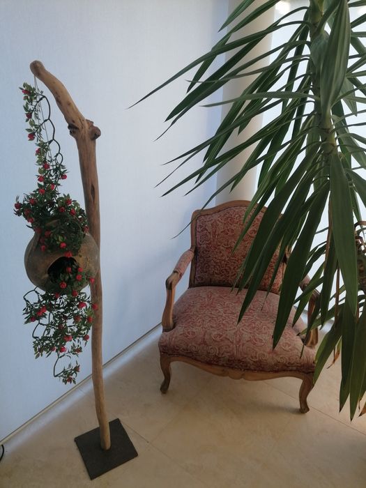 Candeeiro único madeira e metal