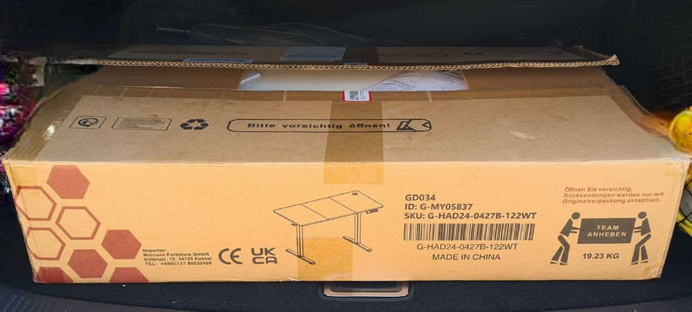 Secretária/mesa de escritório com ajuste de altura elétrico