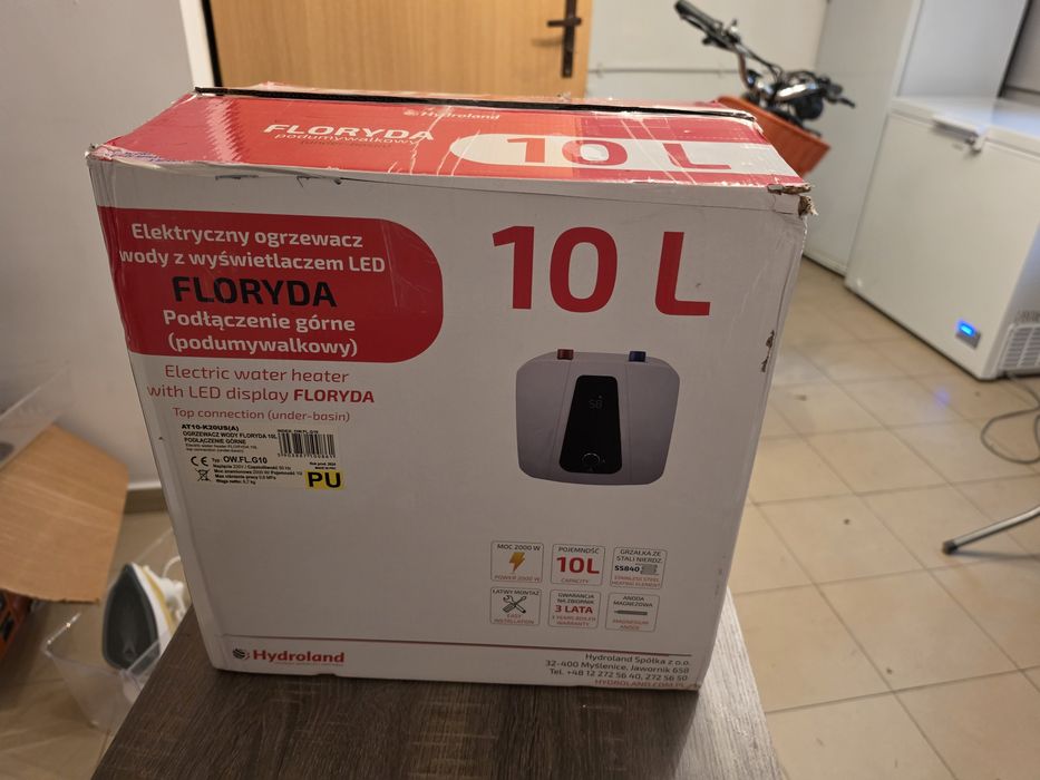 Elekteyczny podgrzewacz wody podumywalkowy 10l