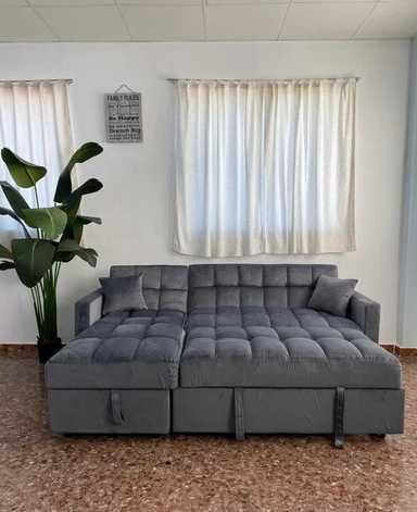 Sofá-cama com espaço de arrumação
