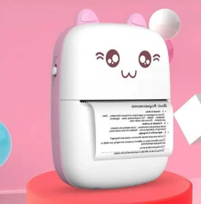 Drukuś mini drukarka różowa przenośna do zdjęć + 11 rolek gratis