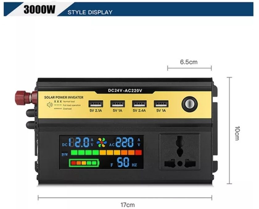Инвертор Peak 3000 преобразователь 12v 220v