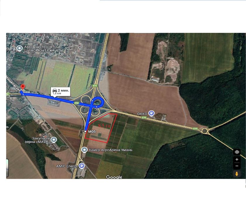 Земельна ділянка 8,5 га