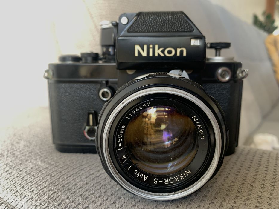 Nikon F2 Photomic + Lente 50mm f/1.4+estojo em pele+adaptador macro