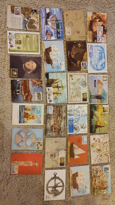 25 postais com selo e carimbo 1º dia - Descobrimentos