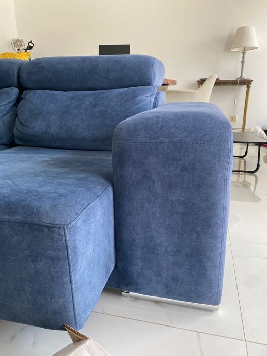 Sofá extensível veludo fácil limpar