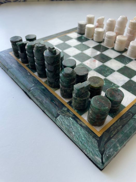 Jogo de Xadrez Vintage em pedra feito à mão