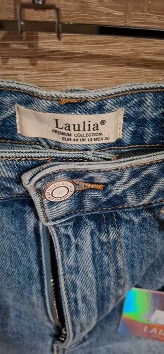 Jeansowe krótkie spodenki szorty wysoki stan 40/L nowe