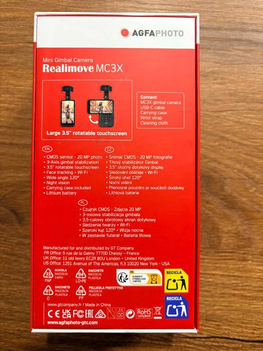 Kamera AGFAPHOTO MC3X Video 4K LCD 3,5'' 3-osiowy Gimbal Śledzenie