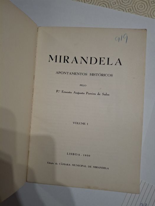 Mirandela apontamentos historicos padre  ernesto Sales