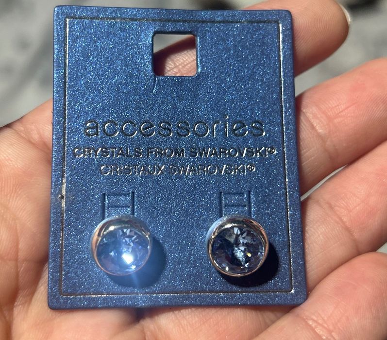 Brincos com cristais azuis da Swarovski