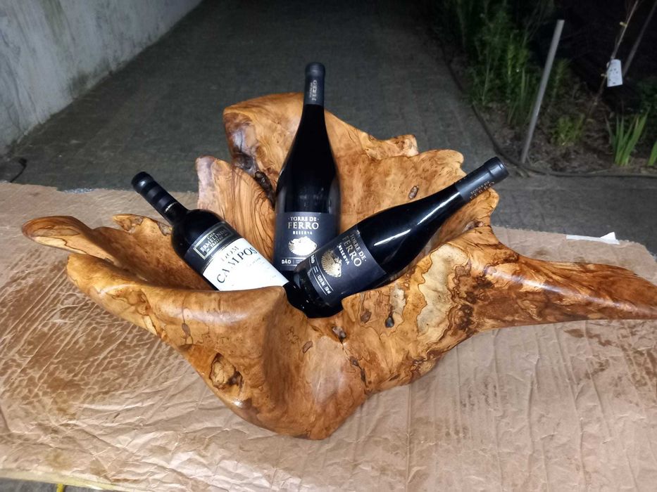 Garrafeira/Fruteira em Madeira de oliveira