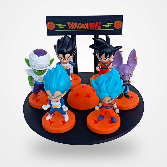 Pedestal das Sete Esferas Dragon Ball Super - Suporte 6 Figuras Menu Super Saiyan