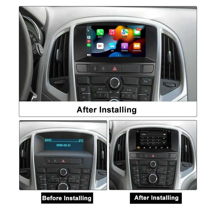 Rádio Opel Astra J 7" 2011-14 Android 15 CarPlay GPS wi-fi 4/32GB NOVO