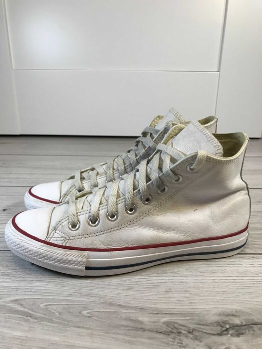 Buty Converse All Star białe skórzane wysokie rozn, 40
