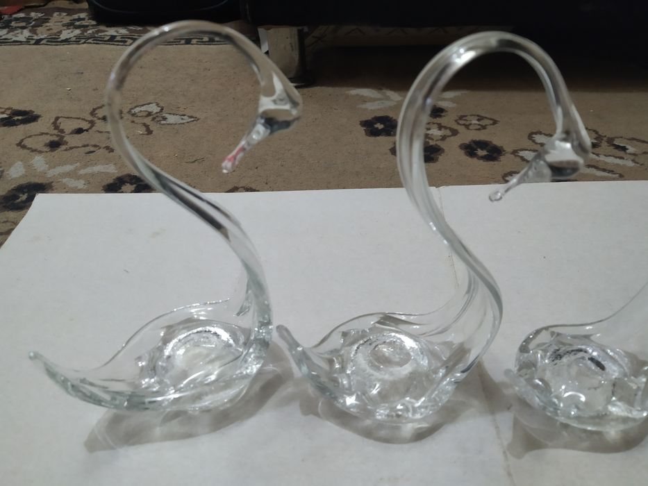 Статуэтка Лебедь СССР,стекло хрусталь,в хорошем состоянии 4шт.250грн.