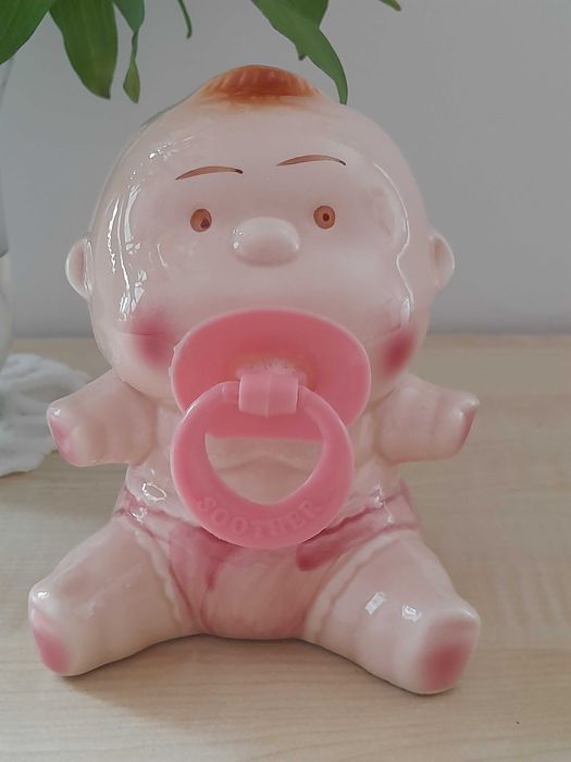 Ceramiczna skarbonka bobas 15cm z lat 70-tych