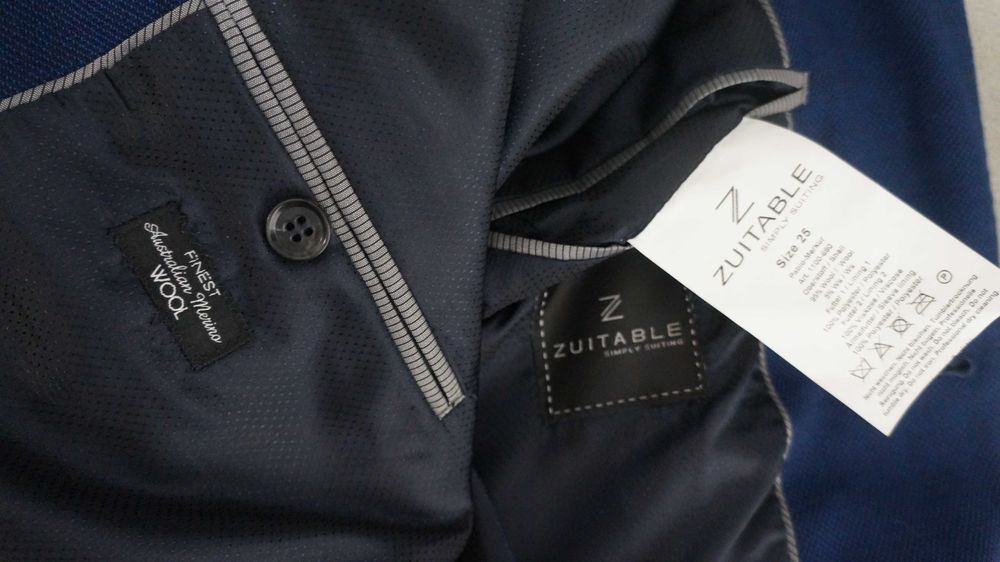 Garnitur męski wełna kaszmir Zuitable granatowy rozmiar 25 Euro - 50