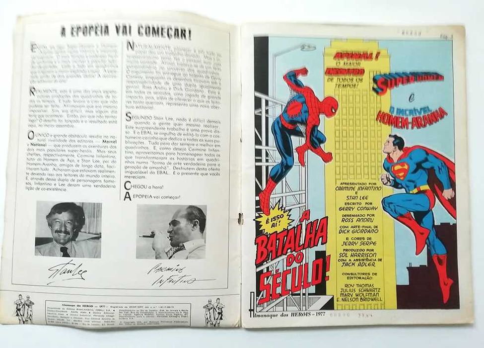 Ebal_ ALMANAQUE DOS HERÓIS - Super-Homem contra Homem-Aranha. Anos 70.