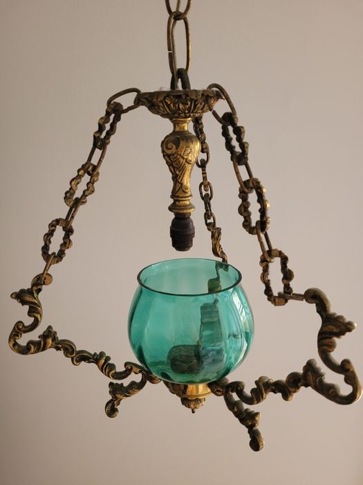 Candeeiro teto dourado