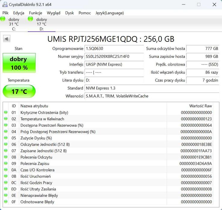 Dysk przenośny SSD Union Memory AM630 256GB Nvme Gen4 x4