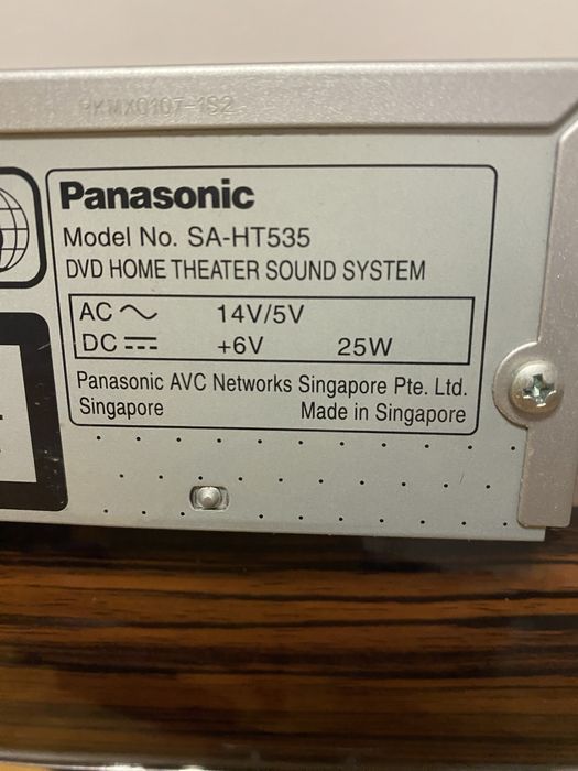Panasonic Model No. SA-HT535 DVD home theatre sound system