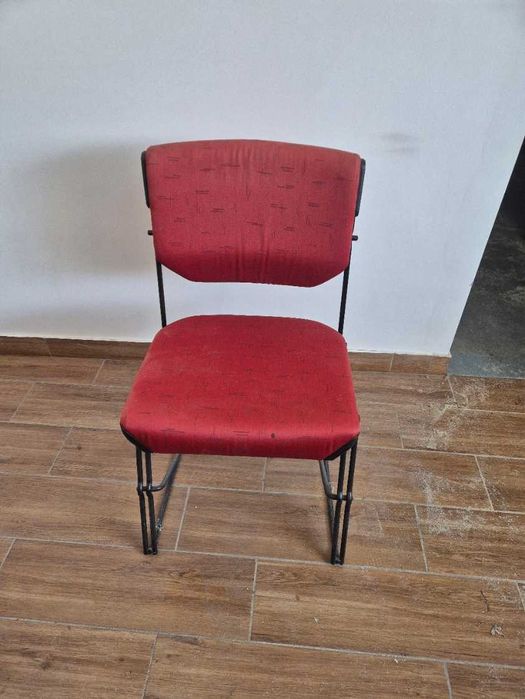 Solidne krzesło biurowe czerwone 4 sztuki