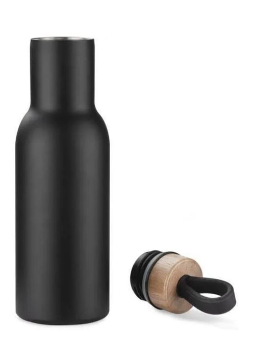 Bidon KUBEK TERMOS, termiczny turystyczny 400ml 15h.czarny