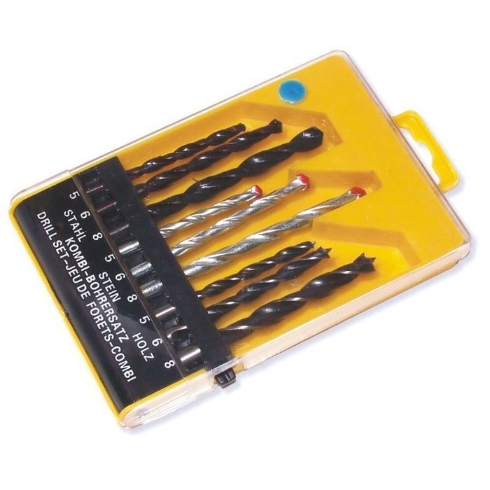 Wiertła Do Metalu Betonu Drewna Zestaw 9 Szt.