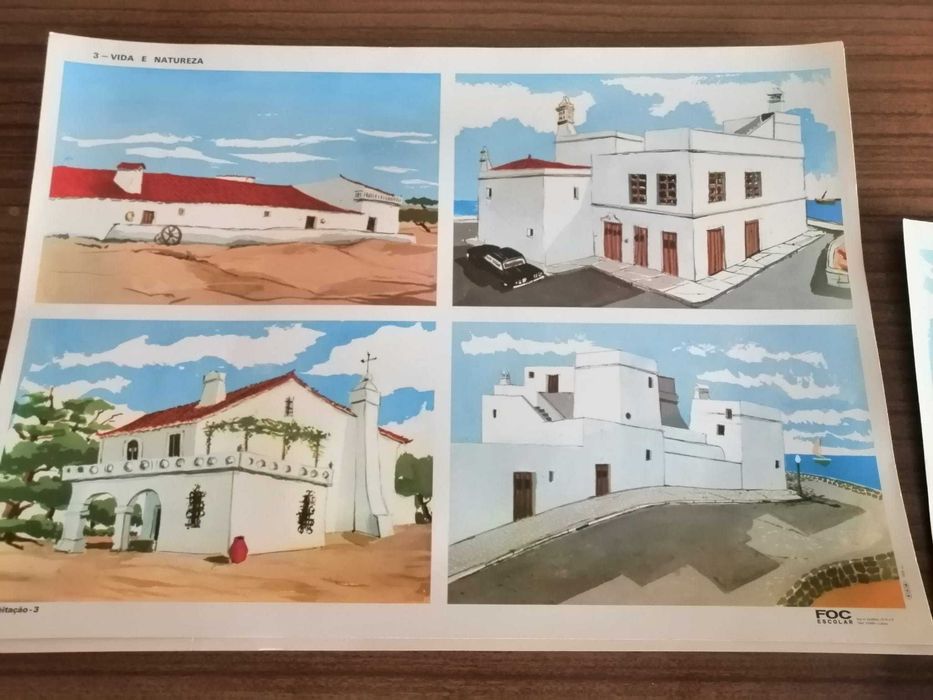 Material didático para o ensino primário, anos 70 - Gravuras