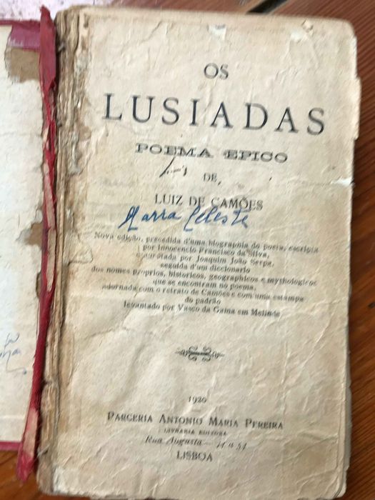 De Luiz de Camões OS LUSIADAS, POEMA EPICO 1920 Maria Pereira Editora