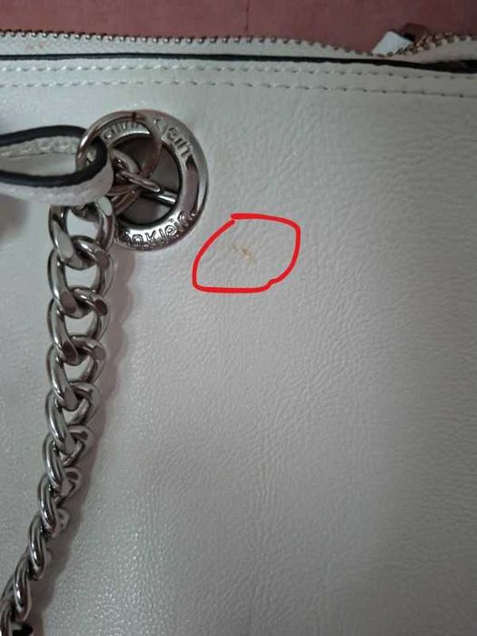 Nowa Skórzana Torebka Calvin Klein CK Shopper Biała OKAZJA