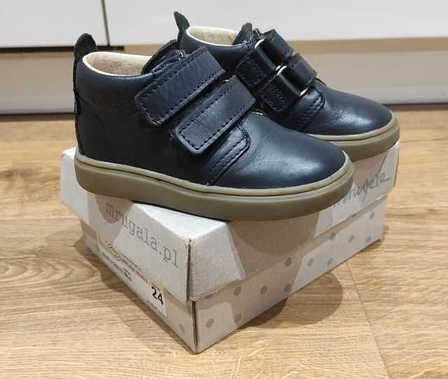 Trzewiki Skórzane Mrugała BOBO 5195/9-77 Blu rozm 24