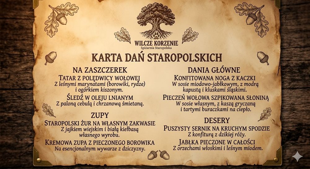 Wilcze Korzenie: Autentyczna Kuchnia Staropolska na Twoje Przyjęcie