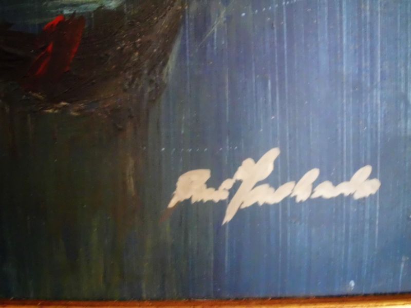 linda pintura em óleo sob tela-marinha- assinada: Rui Machado