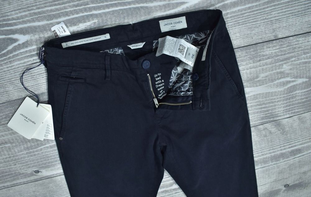 Jacob Cohen Bobby Granatowe Spodnie Chino Slim Fit 30