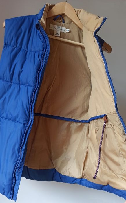 H&M pikowana kamizelka bezrękawnik niebieski